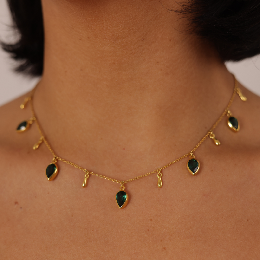 LUNA - Collier Quartz vert