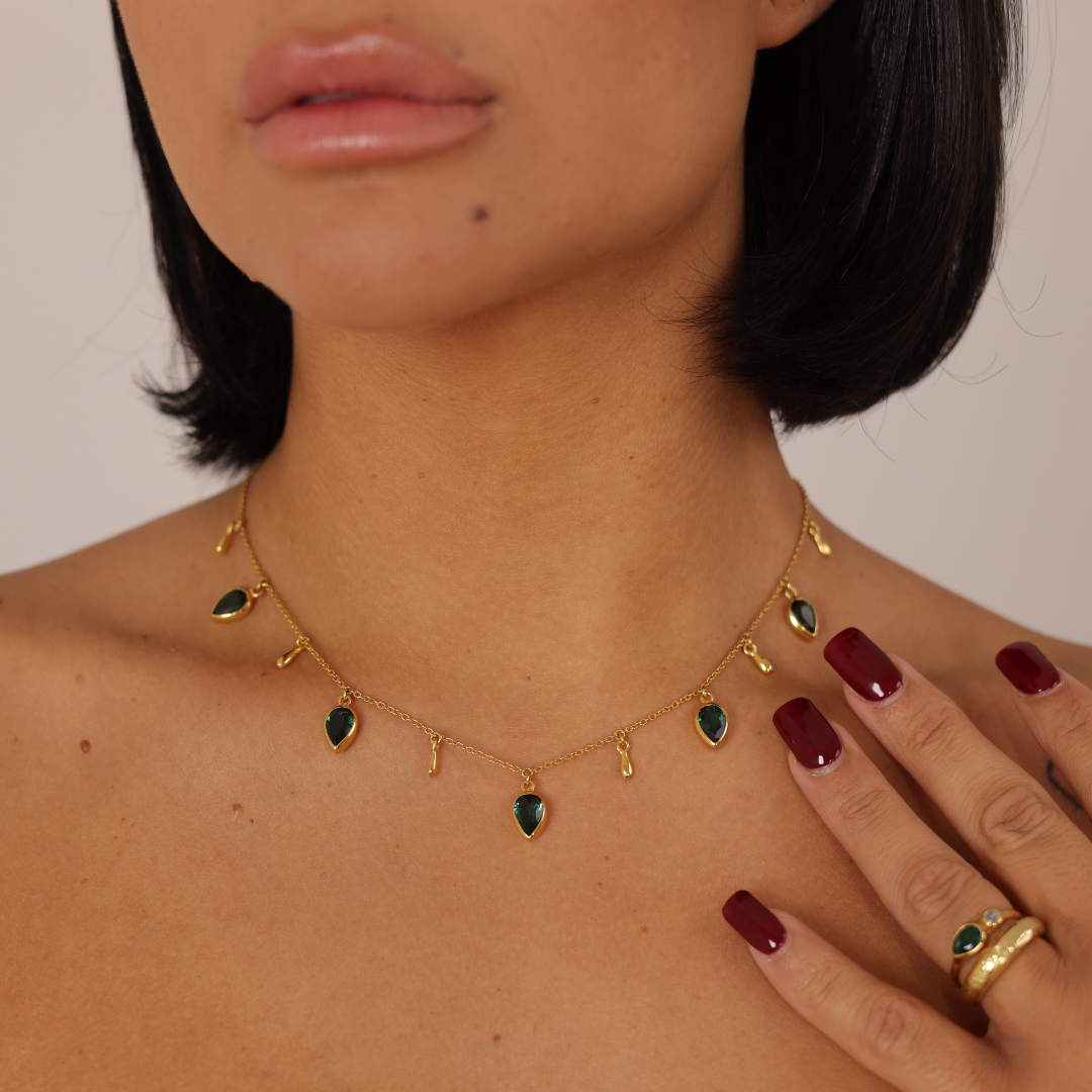 LUNA - Collier Quartz vert