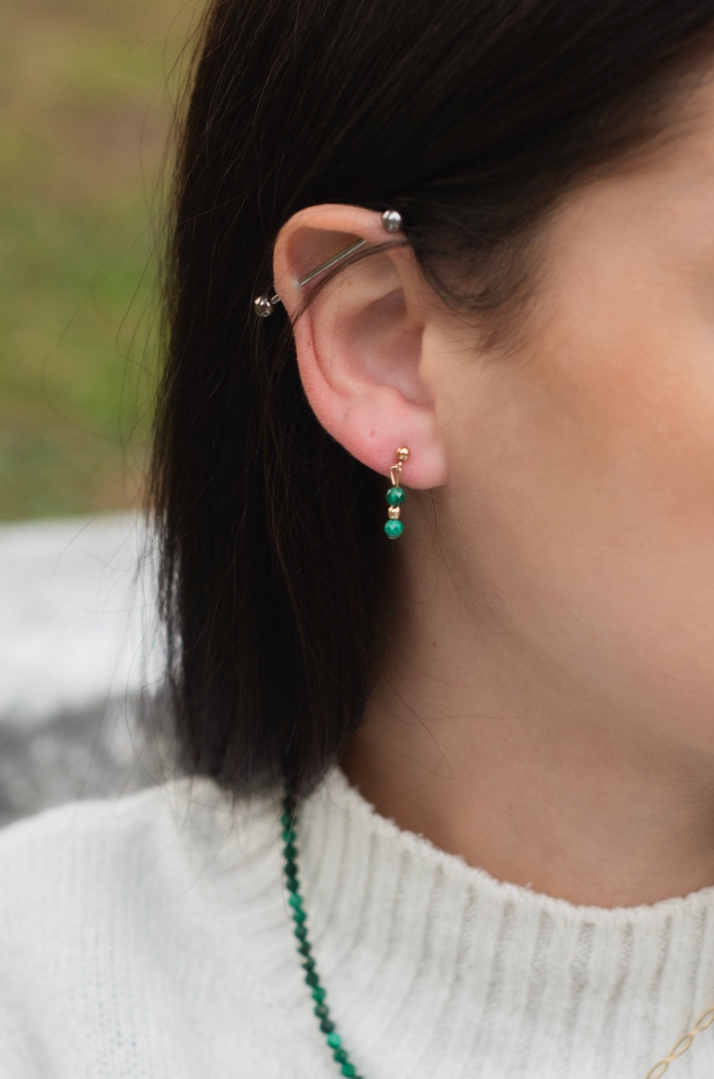 Boucles d'oreilles "Clairvoyance" - Malachite