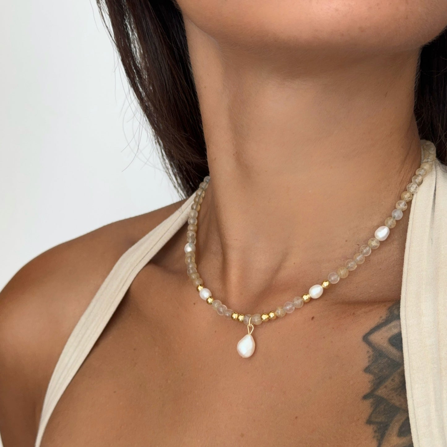 ABONDANCE - Citrine et perles d'eau douce
