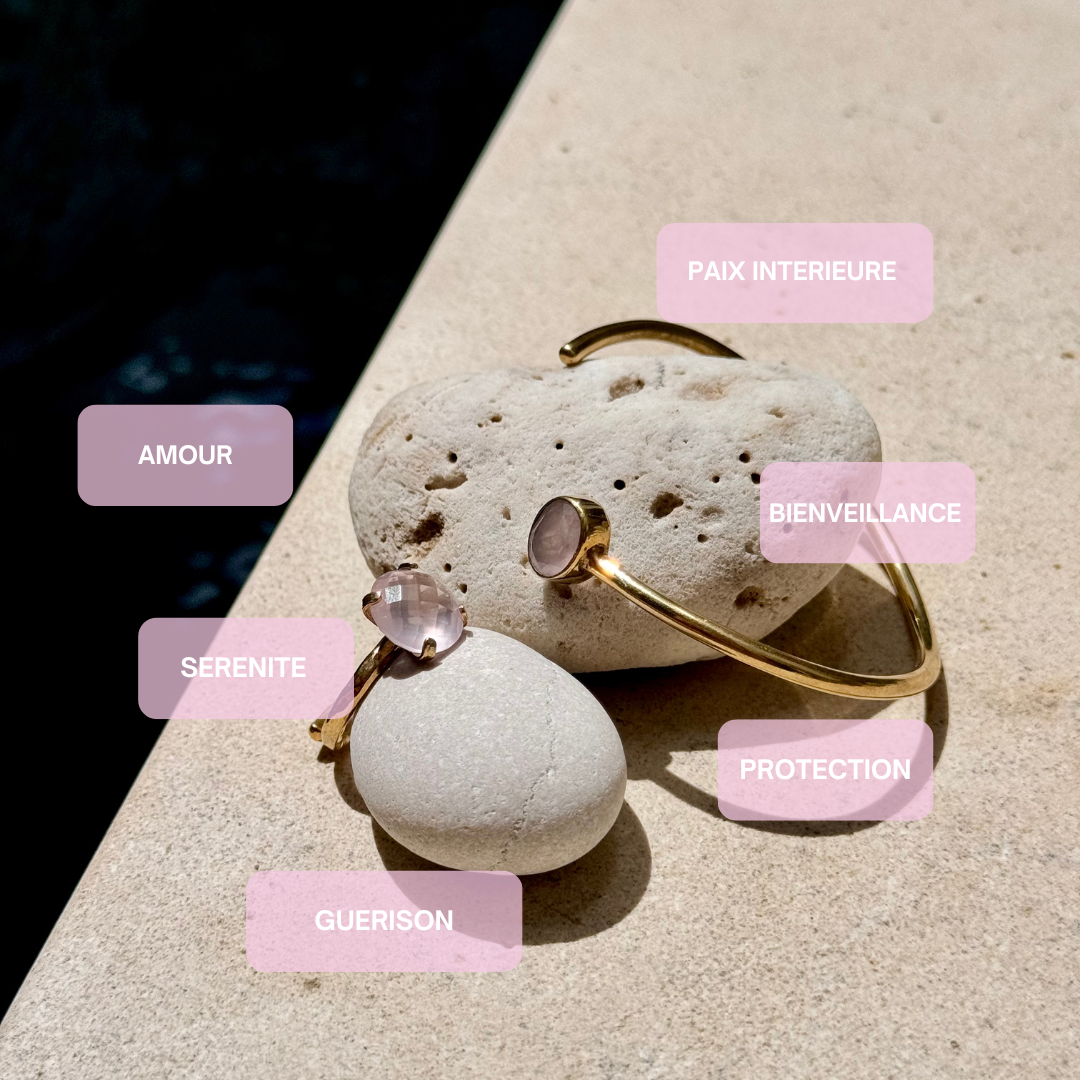 Bague Shakti I - Bijou ajustable en quartz rose