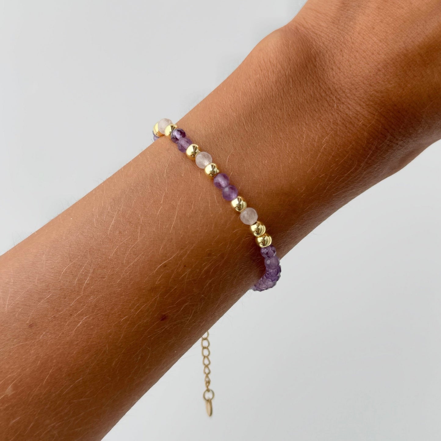Bracelet APAISEMENT - Améthyste et Quartz rose