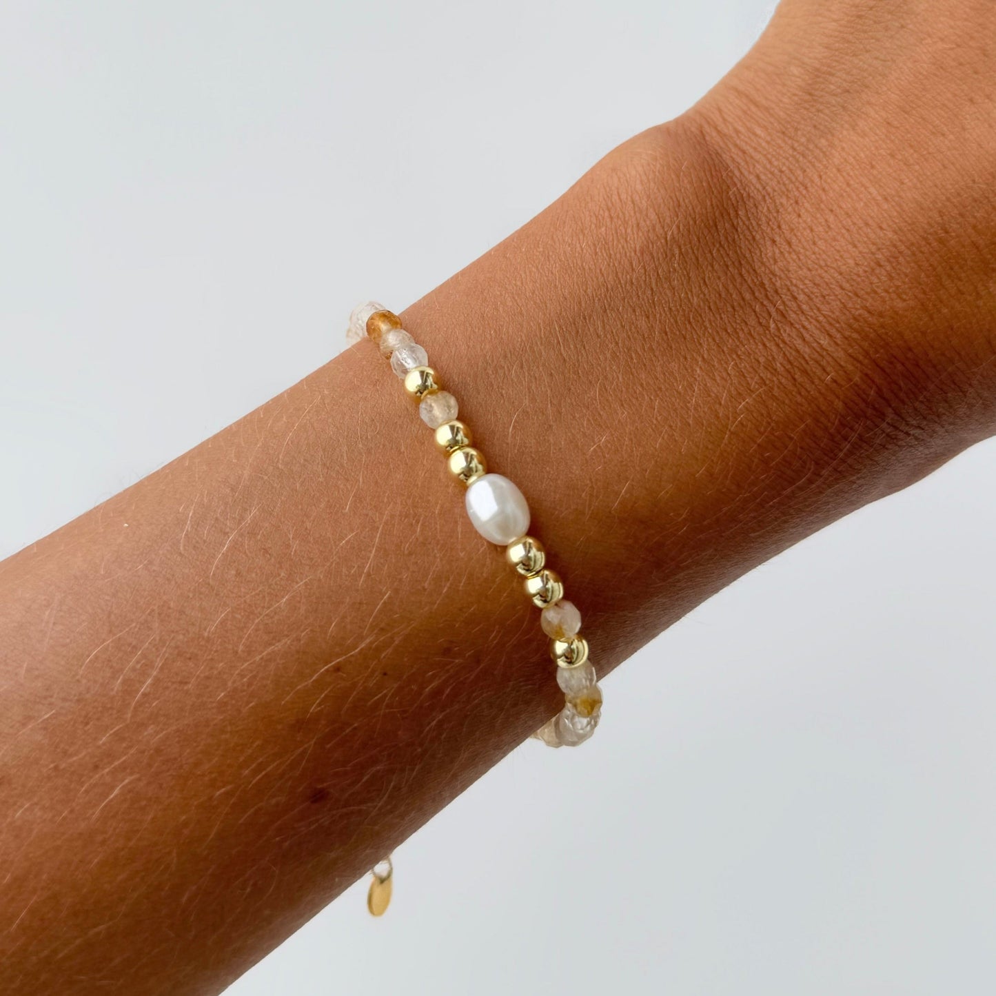 Bracelet ABONDANCE - Citrine et perles d'eau douce