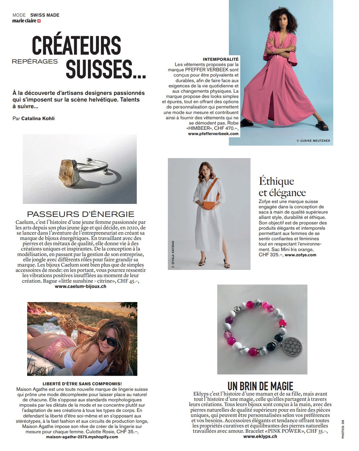 Marie Claire Suisse : Ils parlent de nous !