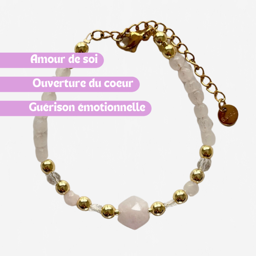 Bracelet SELF LOVE - Quartz rose et Kunzite