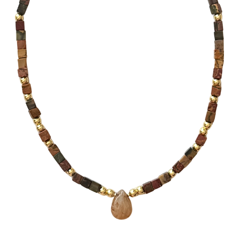 Collier Terra - Jaspe brun