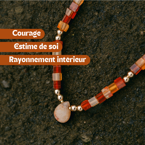 TALISMAN CONFIANCE EN SOI - Cornaline et Pierre de soleil