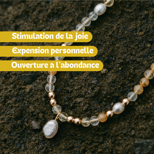 ABONDANCE - Citrine et perles d'eau douce