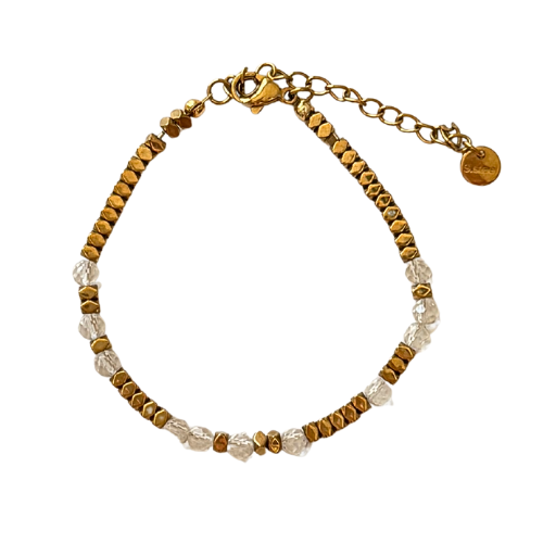 Bracelet Gaïa - Hématite et quartz
