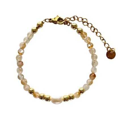 Bracelet ABONDANCE - Citrine et perles d'eau douce