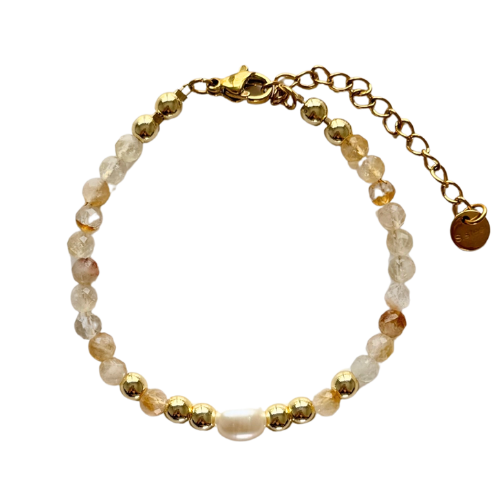 Bracelet ABONDANCE - Citrine et perles d'eau douce