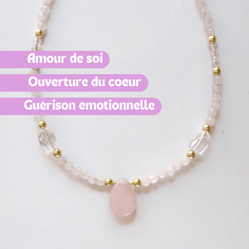 SELF LOVE - Quartz rose et Cristal de roche