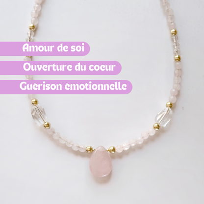 SELF LOVE - Quartz rose et Cristal de roche