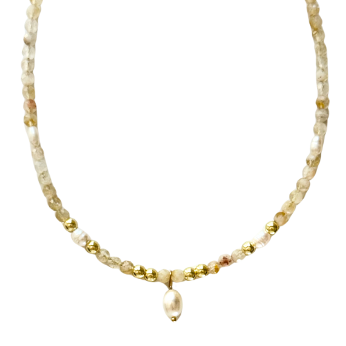 ABONDANCE - Citrine et perles d'eau douce