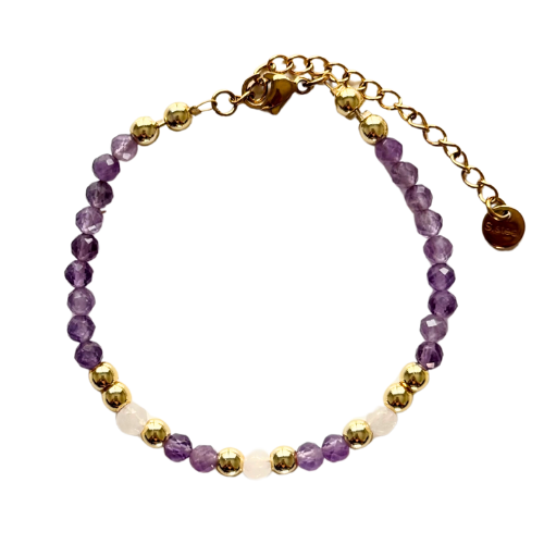 Bracelet APAISEMENT - Améthyste et Quartz rose