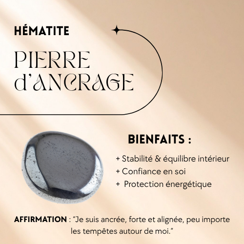 Collier Gaïa - Hématite et quartz