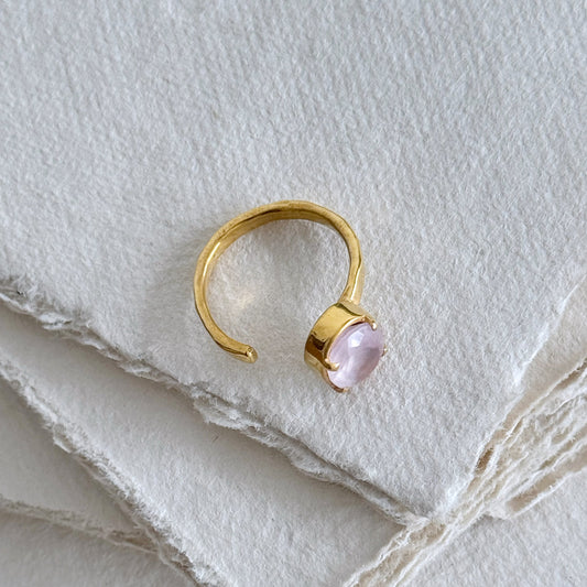 Bague Shakti - Bijou ajustable en quartz rose