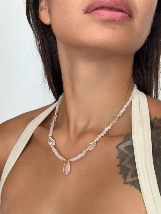 SELF LOVE - Quartz rose et Cristal de roche