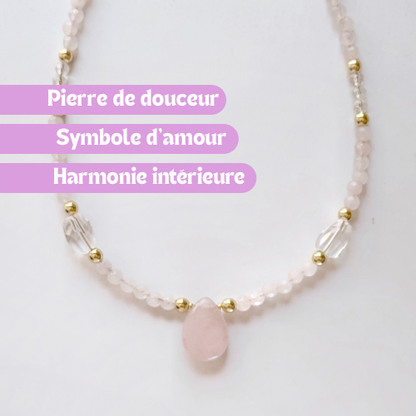 SELF LOVE - Quartz rose et Cristal de roche
