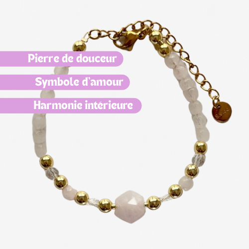 Bracelet SELF LOVE - Quartz rose et Kunzite
