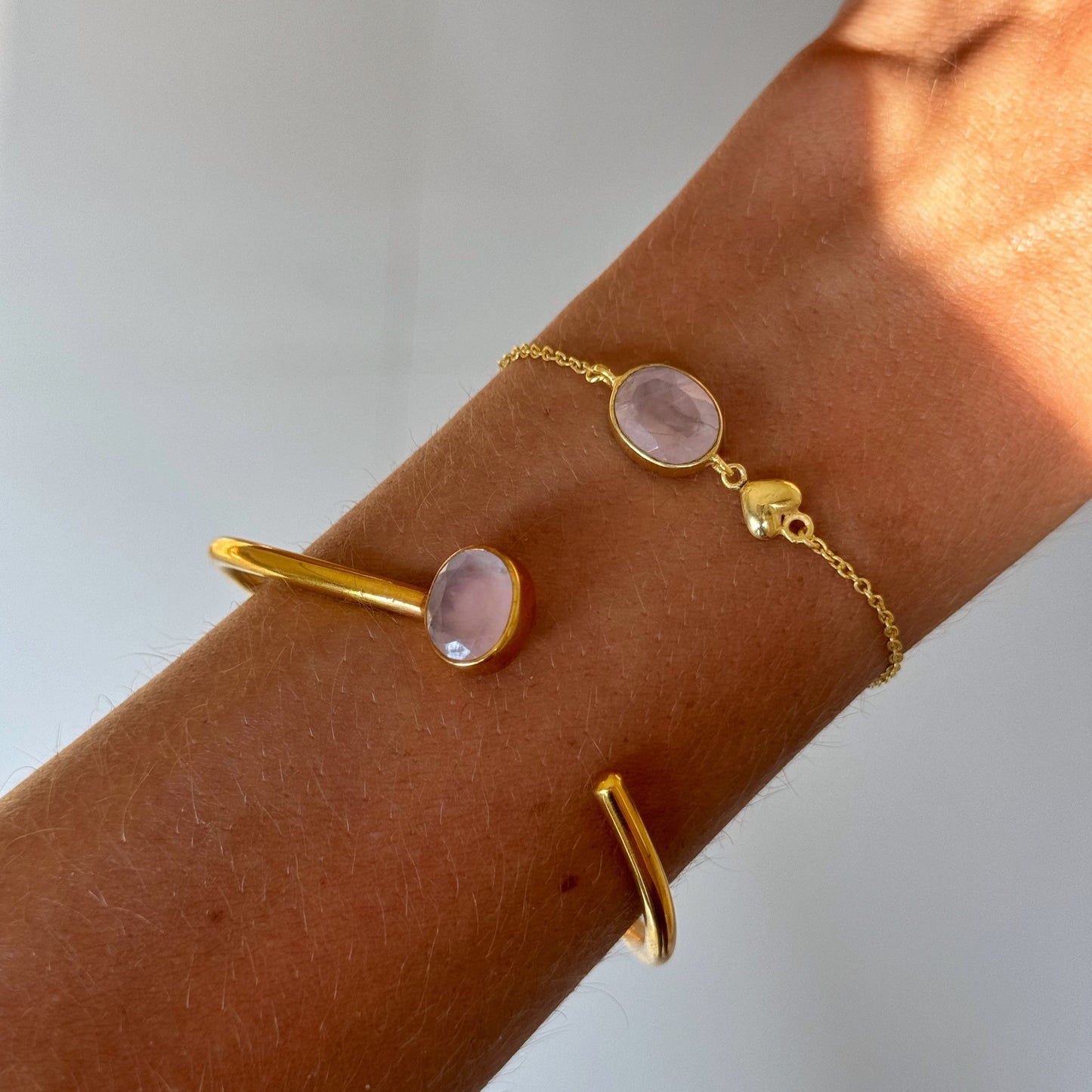 Bracelet Sri - Bijou en quartz rose