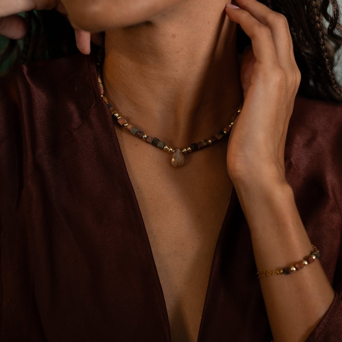 Collier Terra - Jaspe brun