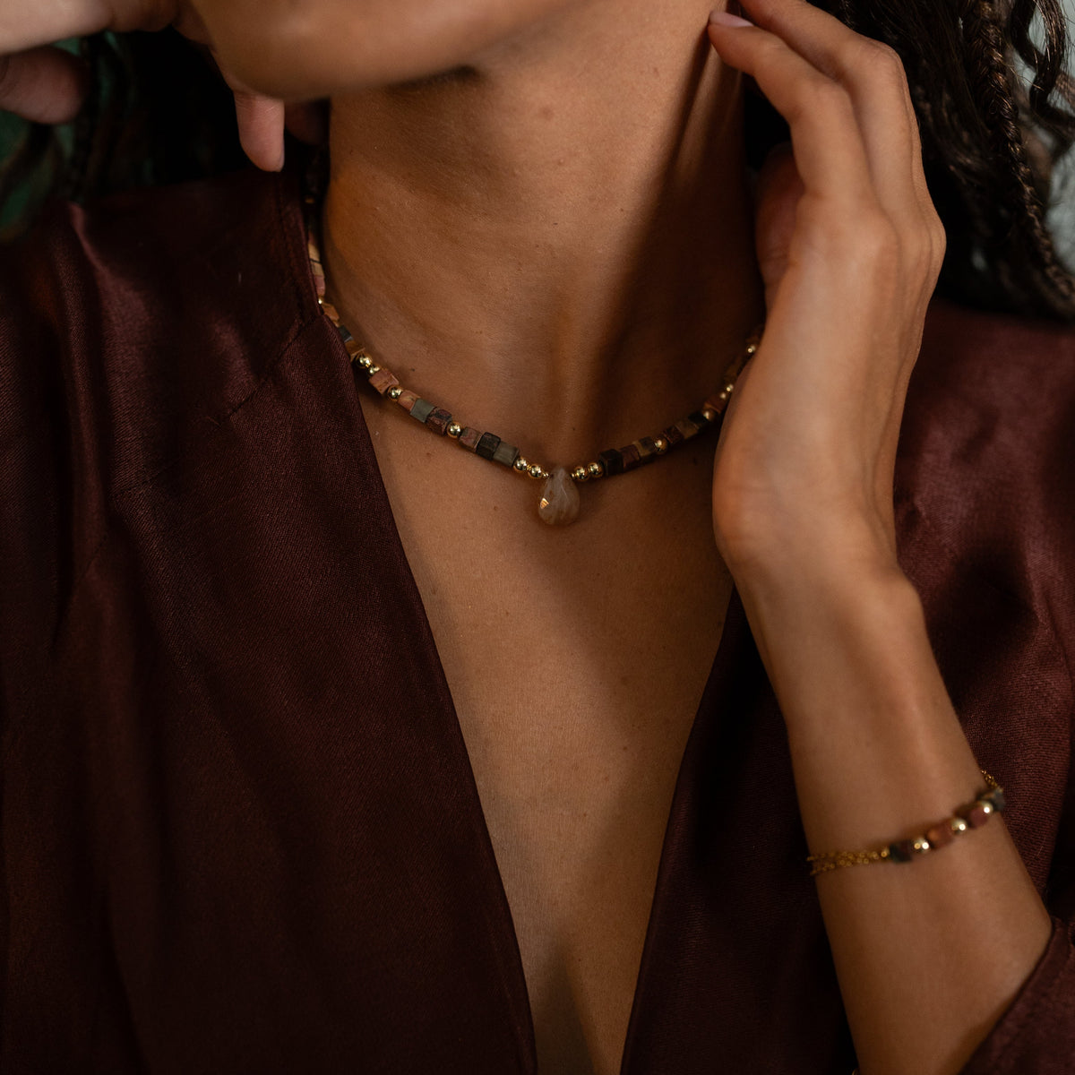 Collier Terra - Jaspe brun