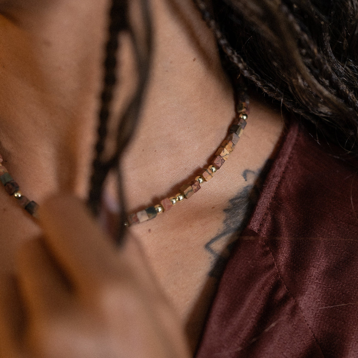 Collier Terra - Jaspe brun