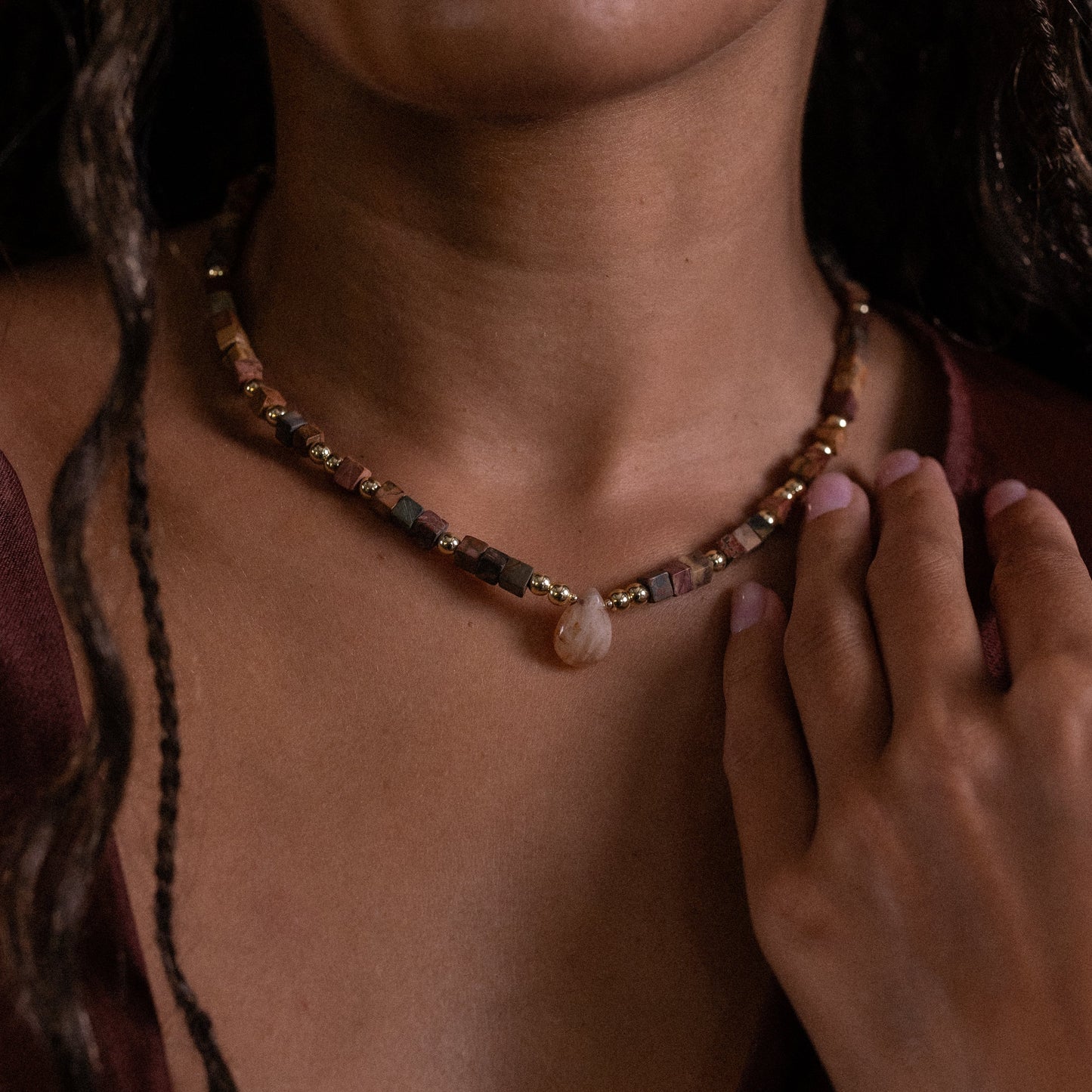 Collier Terra - Jaspe brun