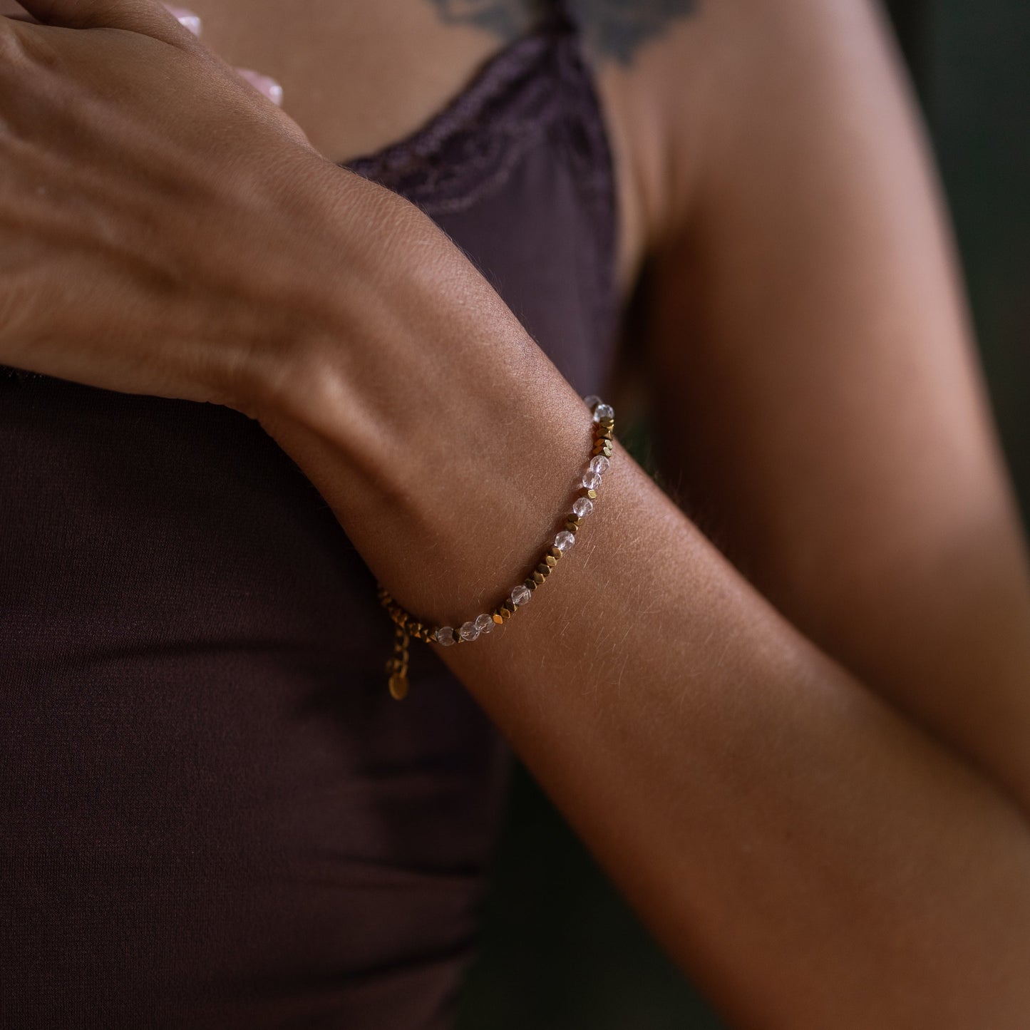 Bracelet Gaïa - Hématite et quartz