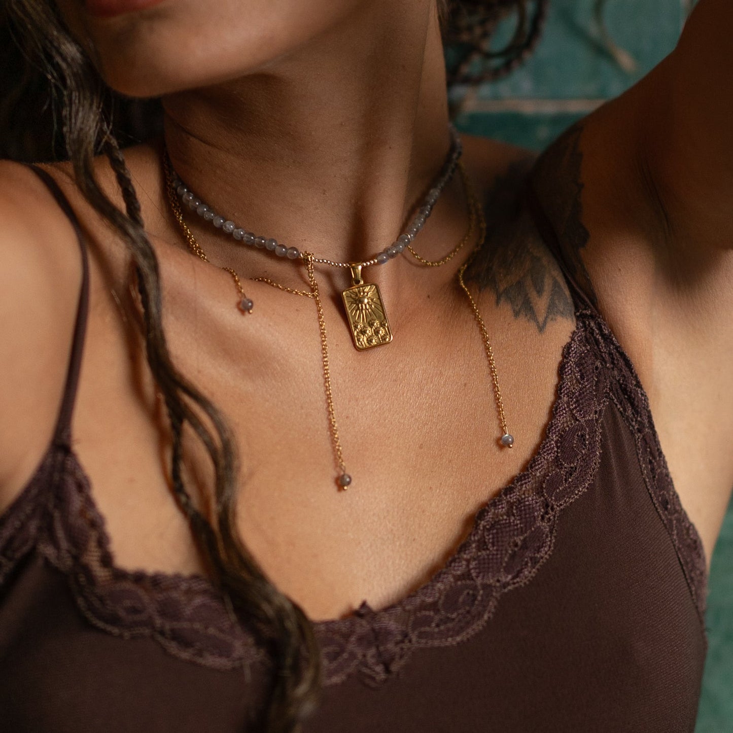 Collier Halo - Labradorite
