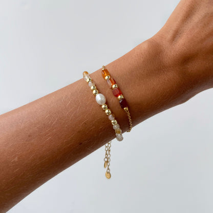 Bracelet ABONDANCE - Citrine et perles d'eau douce