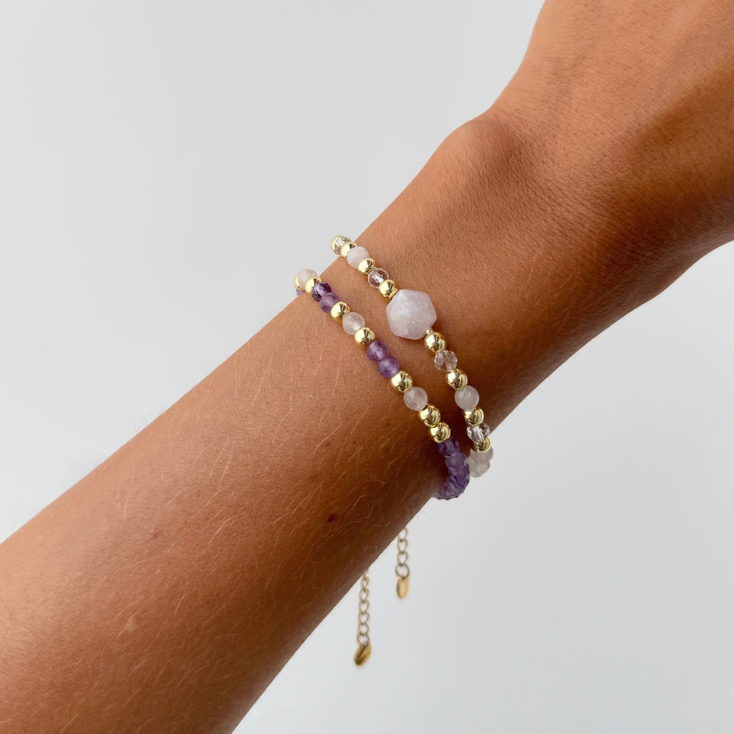 Bracelet APAISEMENT - Améthyste et Quartz rose