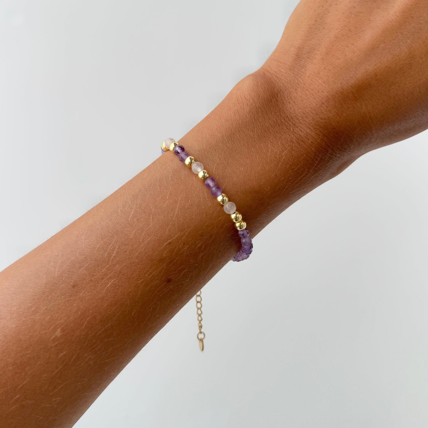 Bracelet APAISEMENT - Améthyste et Quartz rose