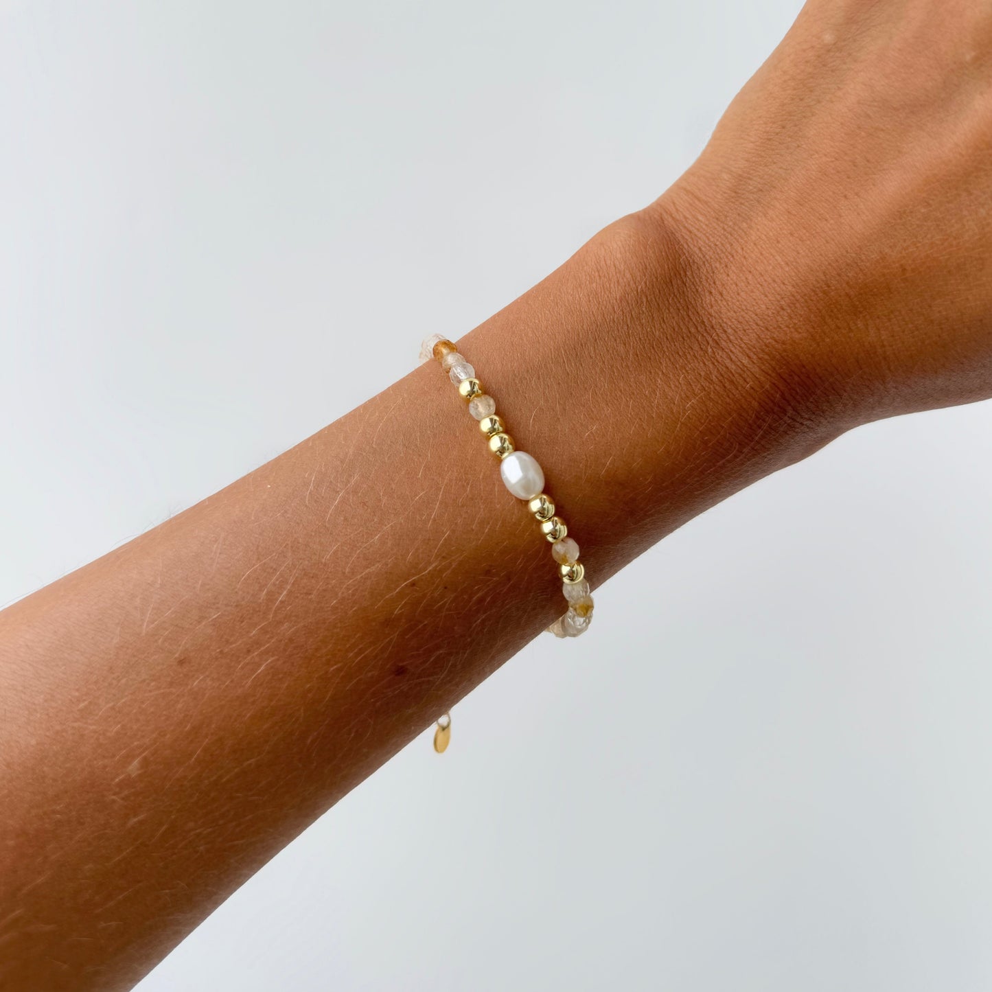 Bracelet ABONDANCE - Citrine et perles d'eau douce