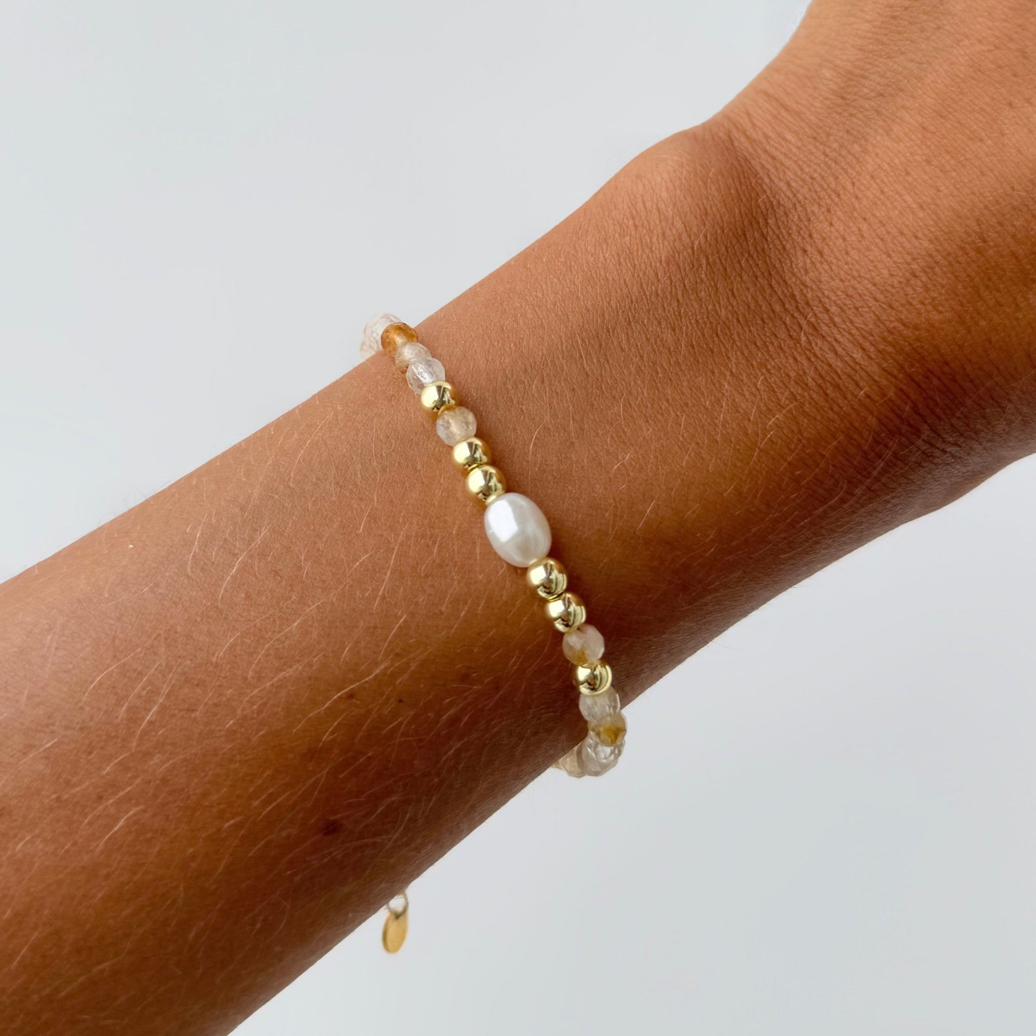 Bracelet ABONDANCE - Citrine et perles d'eau douce