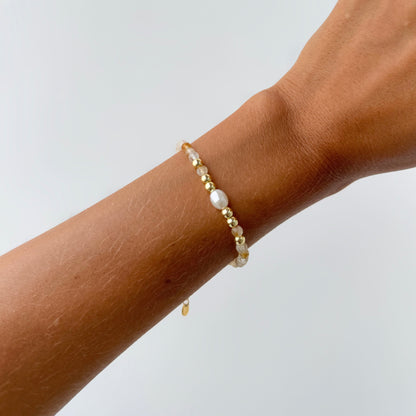 Bracelet ABONDANCE - Citrine et perles d'eau douce