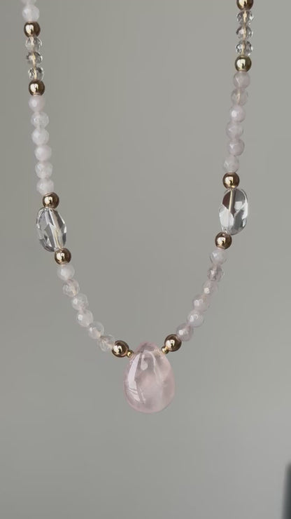 SELF LOVE - Quartz rose et Cristal de roche