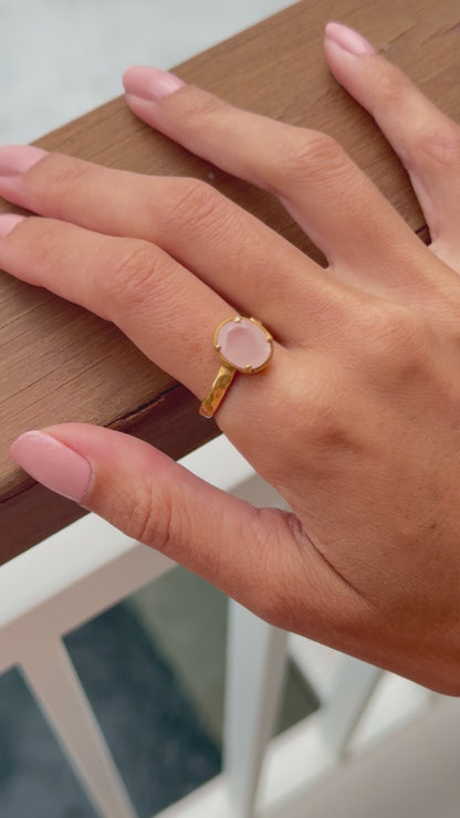 Bague Shakti - Bijou ajustable en quartz rose